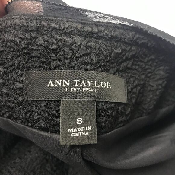 Ann Taylor Blazer Womens 8 Black Textured Fabric Moto Zip Front Pockets Modern - Picture 3 of 10
